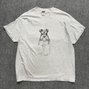 VTG Miniature Schnauzer T-shirt Men's XL Dog T 90s Pullover Gray White Light